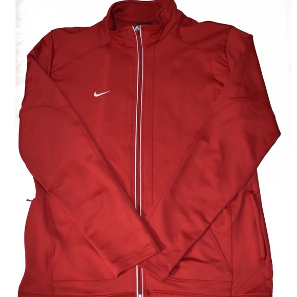red nike warm up suit